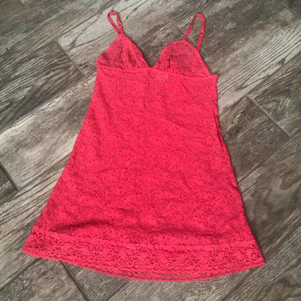 Victoria’s Secret hot pink lace slip